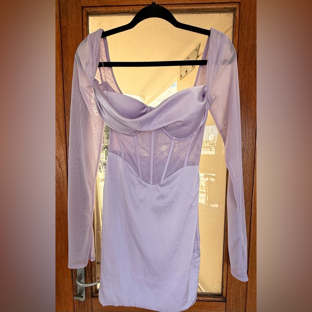 Oh Polly Lorient Mini Corset Dress in Lilac Size 4 NWT